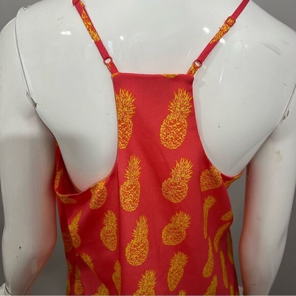 J-Crew Coral and Yellow Pineapple Racer Back Tank - 10 - Picture 8 of 11